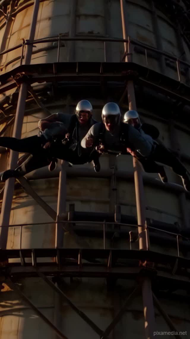Skyfall Over Ironworks - Action & Stunts AI stock